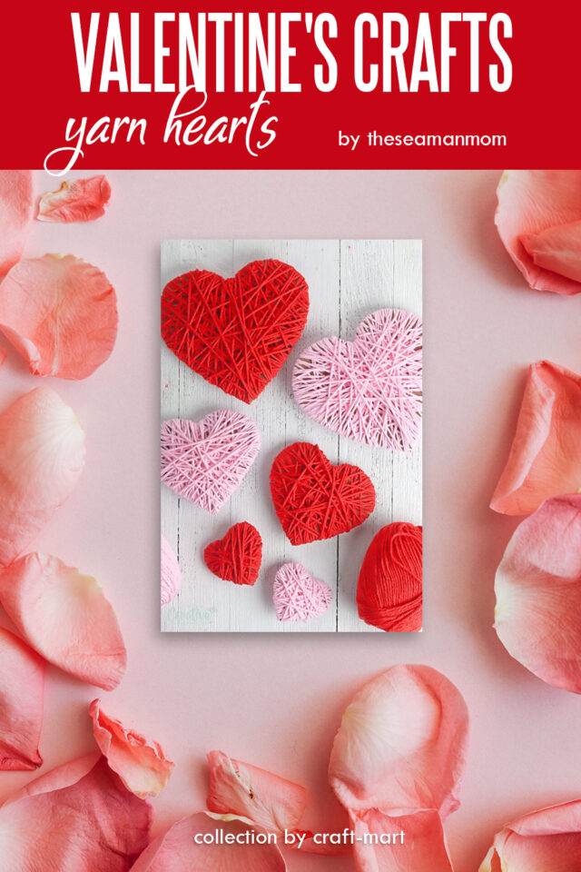 315 9 VALENTINES CRAFTS YARN WRAPPED HEARTS Craft Mart