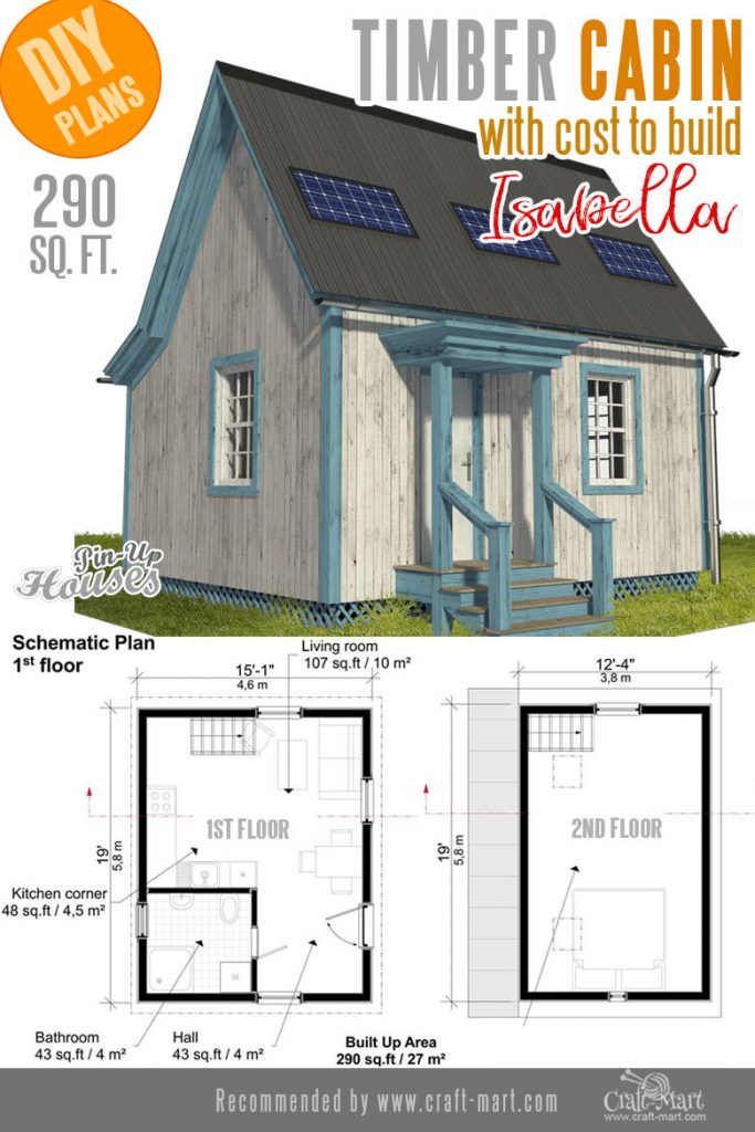 modern tiny house Plan with a loft