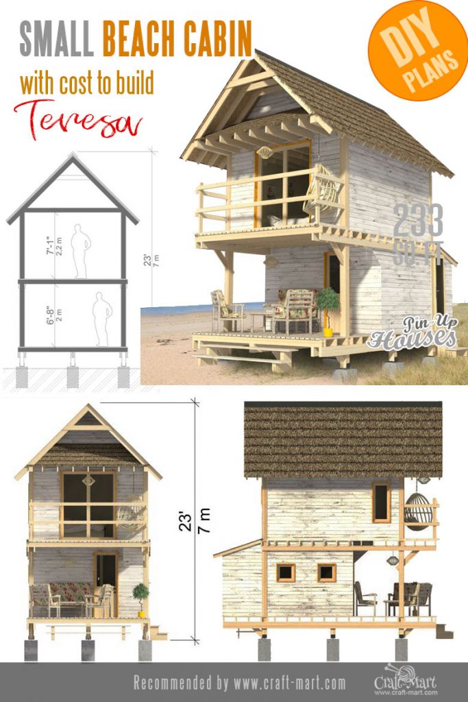 Small Beach Cabin Plans with cost to build