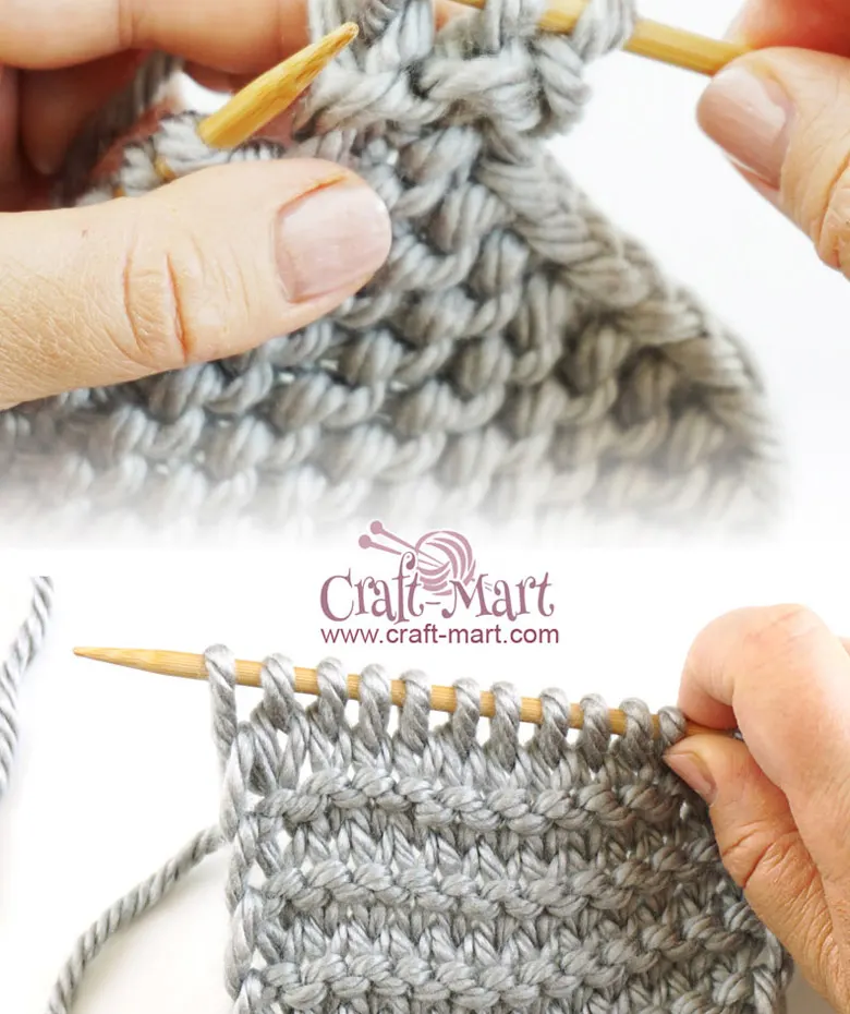 how to do a knit stitch and garter stitch by craft-mart.com