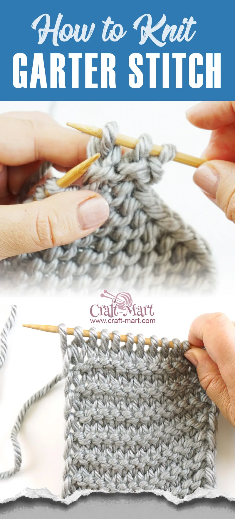 How to Knit the Garter Stitch - Knit Stitch Tutorial -  OkieGirlBling'n'Things