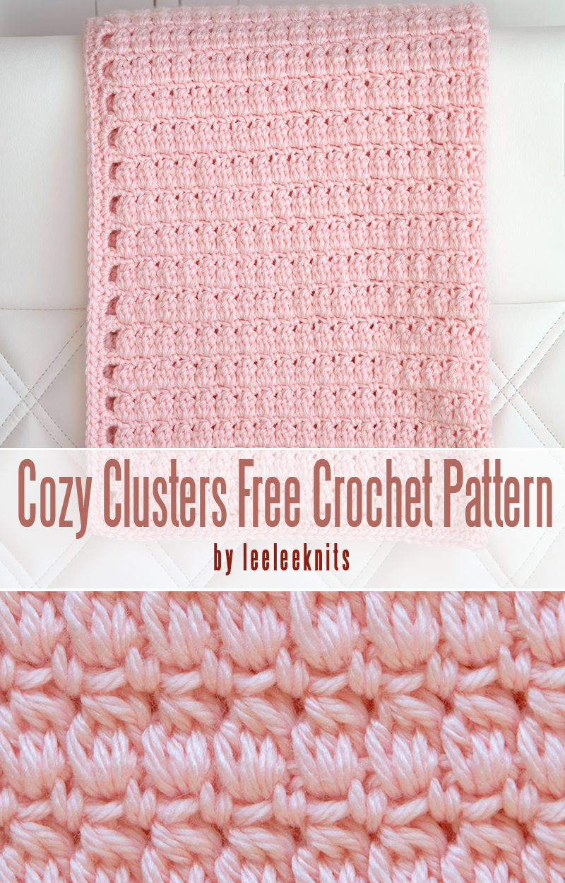 Cozy Clusters Free Crochet Pattern-best baby blankets for for beginners curated by craft-mart.com #crochetfreepattern #crochet4beginners #freecrochetbabyblanketpattern #easycrochetprojects