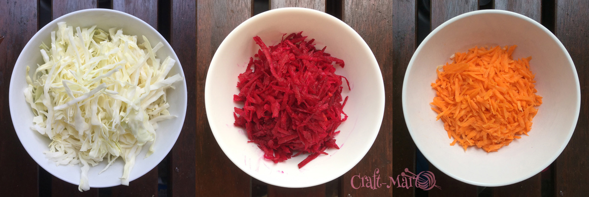Slice Cabbage, Beets, Carrots