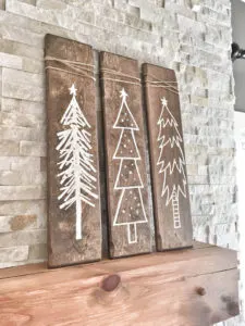 Rustic Wood board trio Christmas Trees Sign