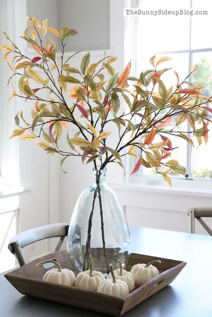 glass vase fall decor