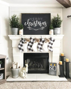 Black and White Modern Farmhouse Mantel