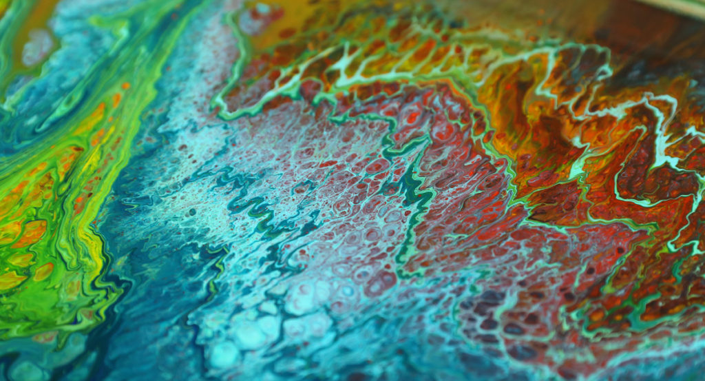 Alcohol with acrylics pouring