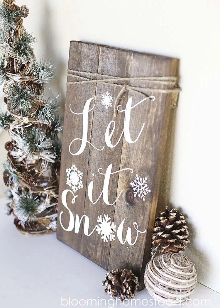Large Wooden Let It Snow Sign can be a terrific addition to your other traditional rustic christmas ornaments