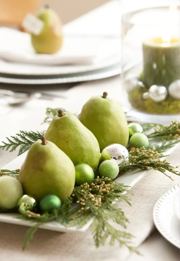 pear centerpiece holiday decor