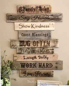 family rules rustic sign