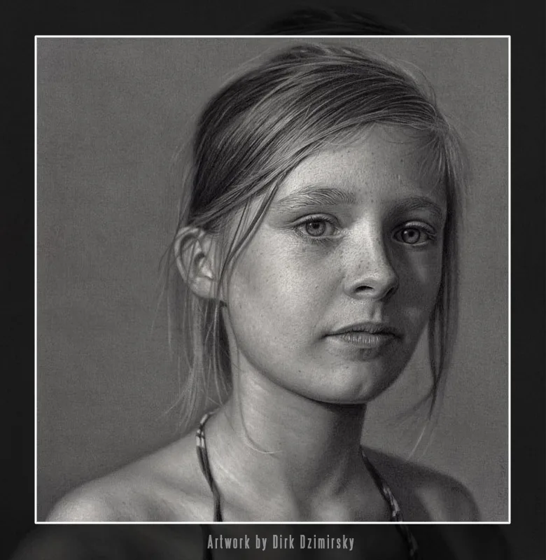 Girl's portrait by German artist Dirk Dzimirsky