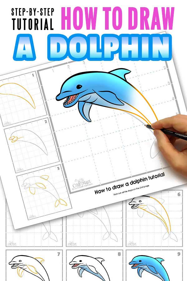 Drawing a dolphin stepbystep tutorial CraftMart