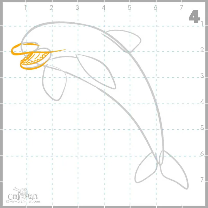 how to draw a dolphin's mouth