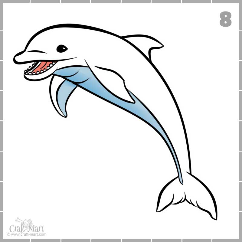 coloring of the dolphin drawing