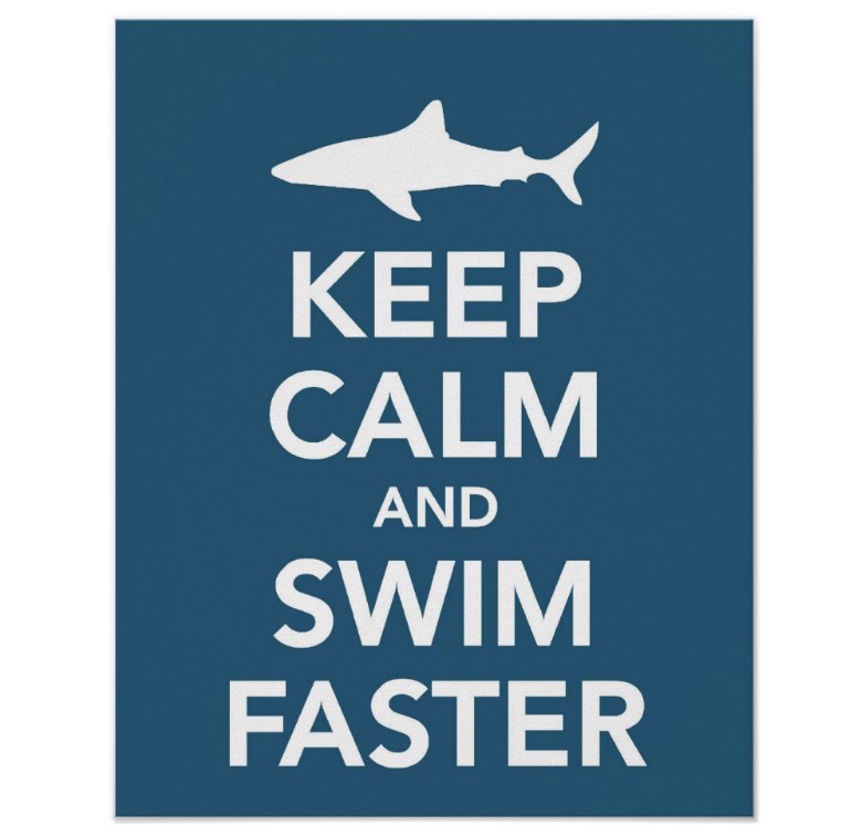  Keep Calm and Swim Faster poster