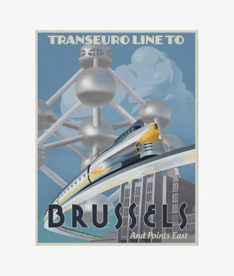 train through europe of the future poster