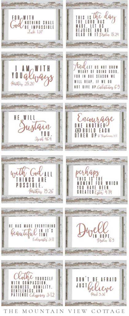 12 Bible Verse Printables + 38 Planner Farmhouse Printables