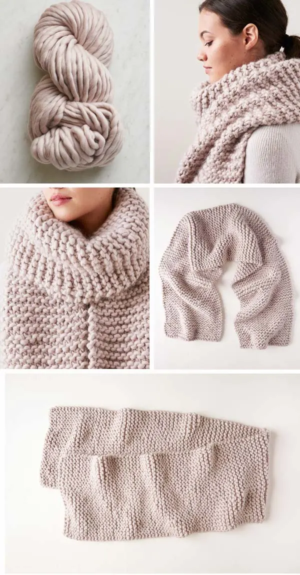 knitted scarf pattern using bulky yarn, free knitting pattern using bulk merino wool