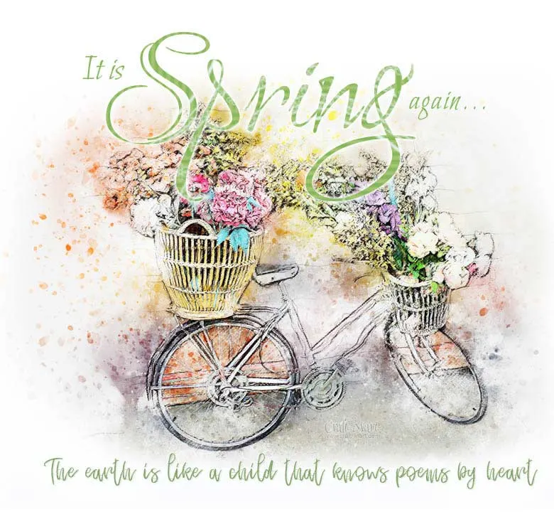 it's spring again free printable download with a quote