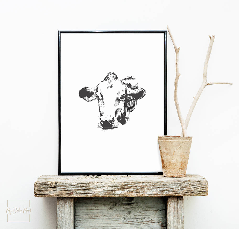 modern cow wall art