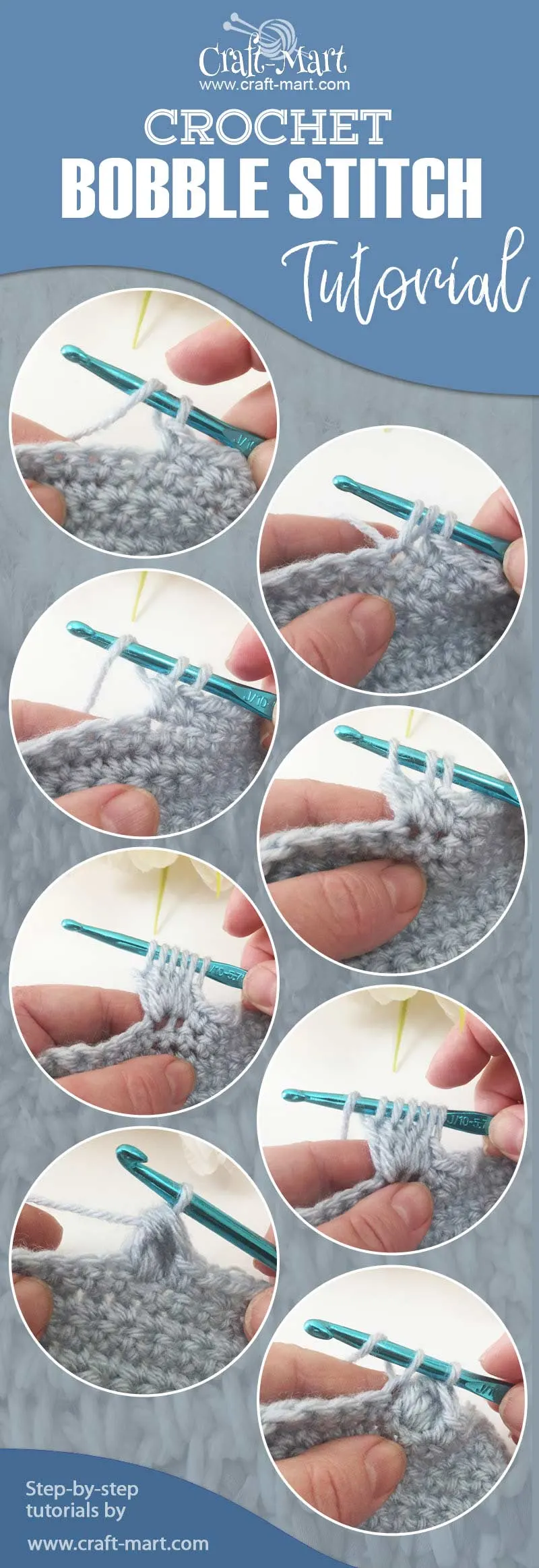 How to crochet Bobble Stitch (easy step-by-step tutorial) - Craft-Mart