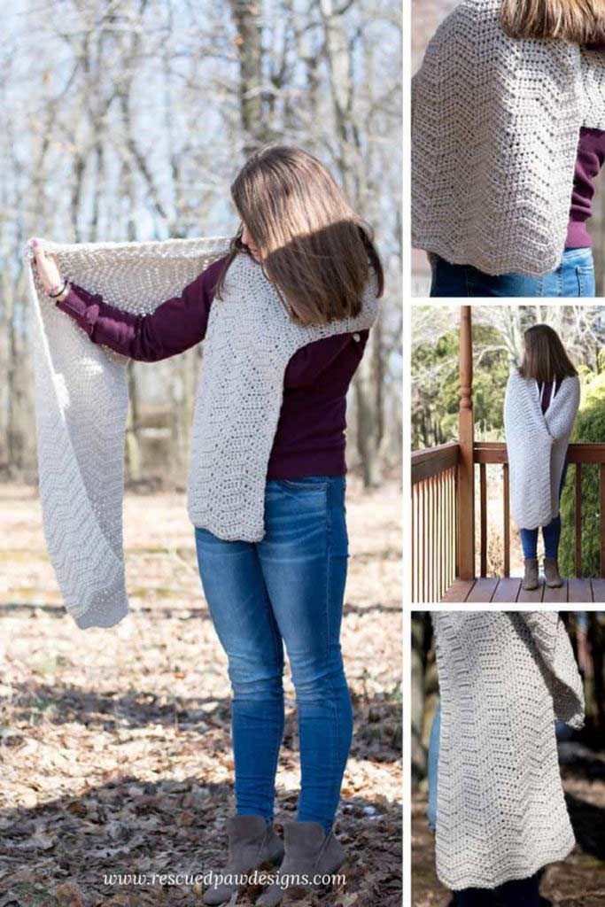 ISLE WAVE CROCHET WRAP - FREE PATTERN