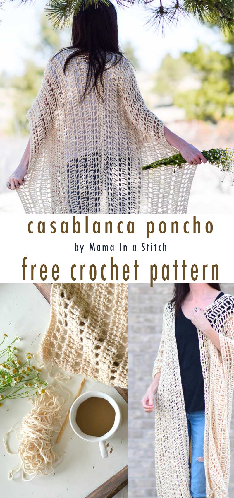 easy crochet projects for spring and summer by craft-mart.com - crochet poncho with free pattern