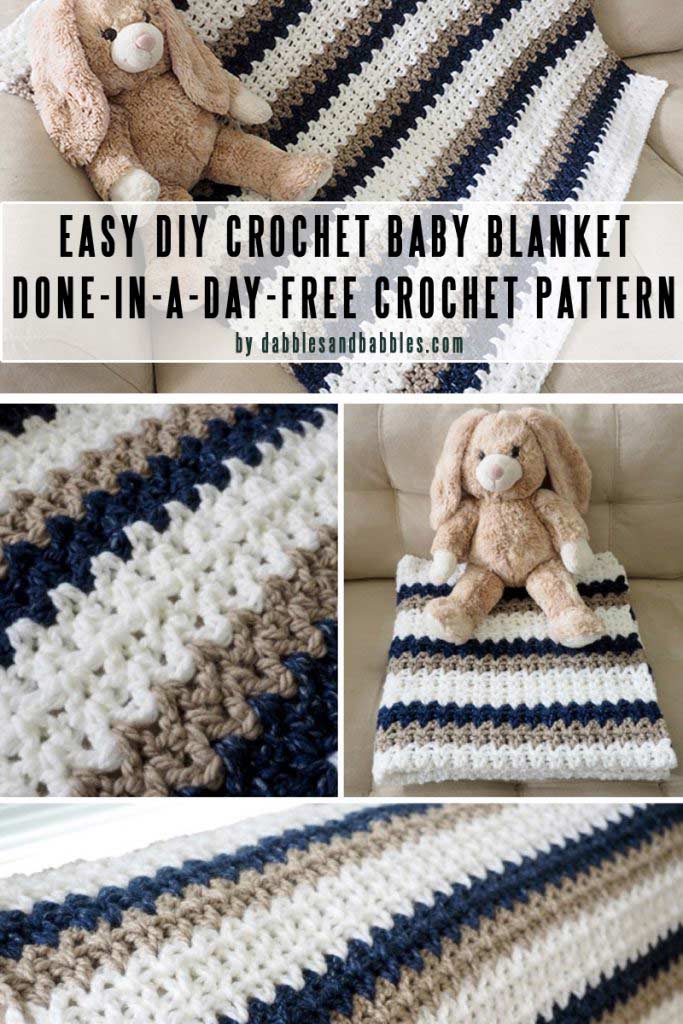 Easy Baby Blanket Crochet Pattern #3: Done-In-A-Day