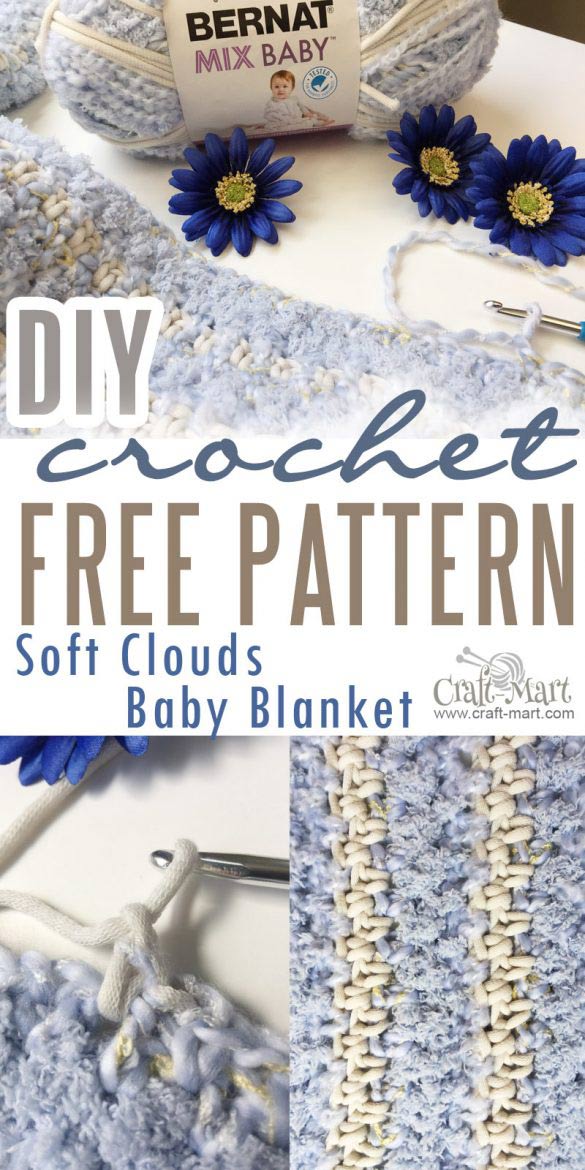 Easy DIY Crochet Baby Blanket Pattern - Soft Clouds - Craft-Mart