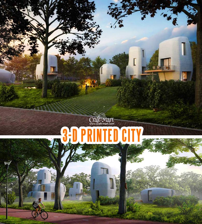 These futuristic homes will be 3D-printed near the city of Eindhoven. Futuristic tiny house designs.