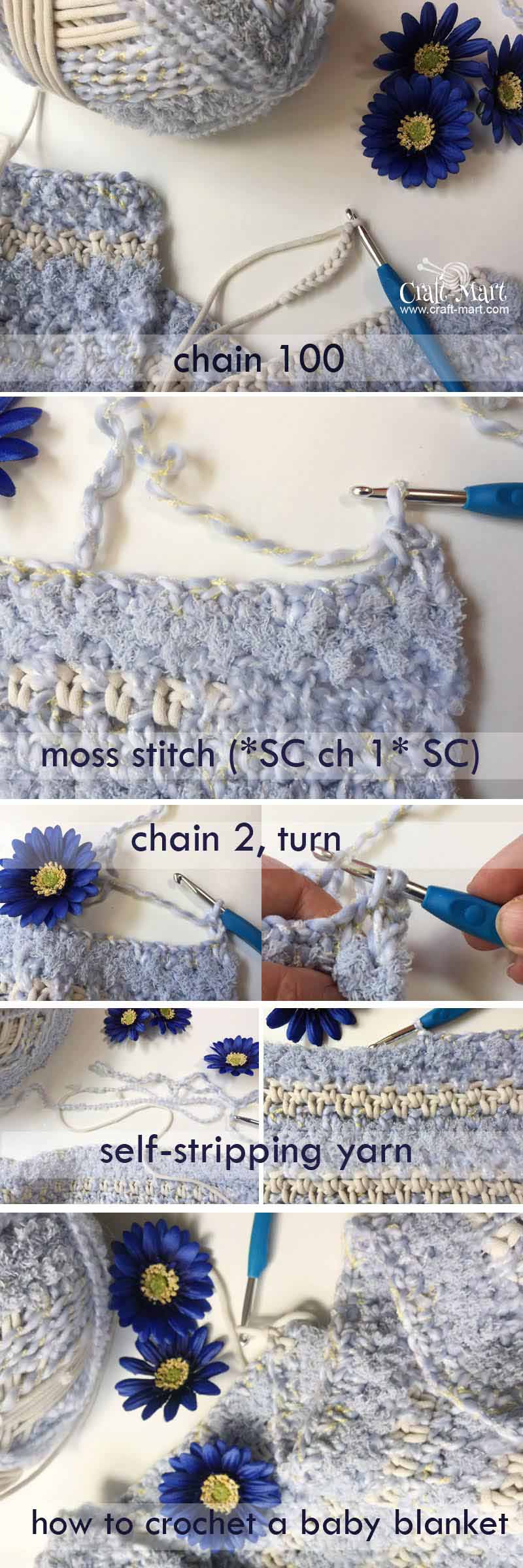 how to crochet a baby blanket easy crochet pattern for beginners #crochetbabyblanket #freecrochetpattern #easybabyblanketcrochetpattern