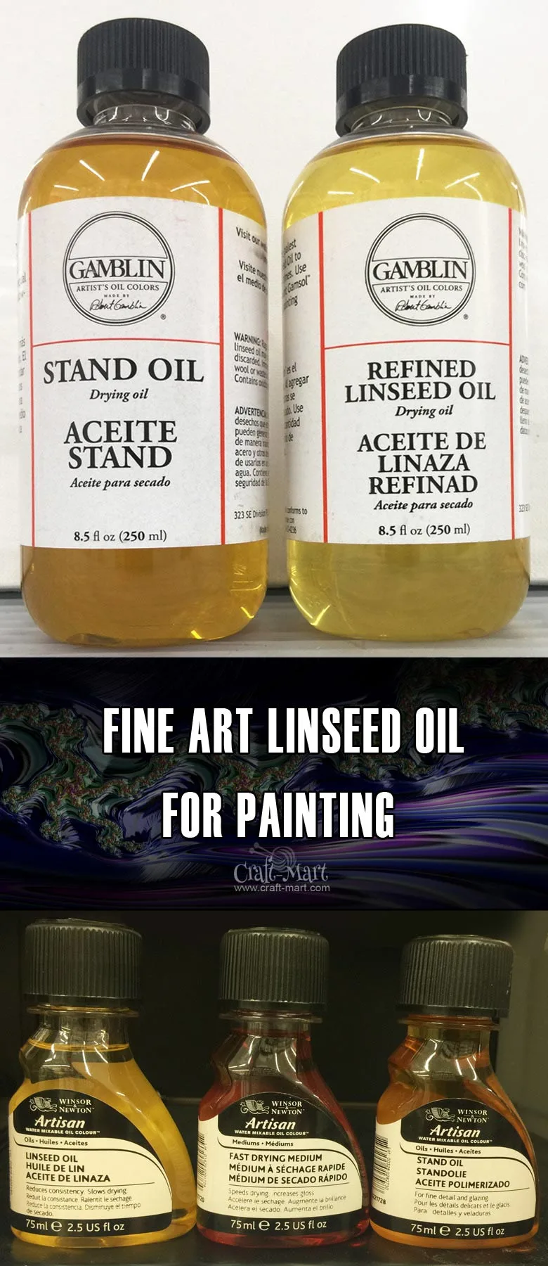 Use linseed oil for fine art painting and acrylic pouring recipes