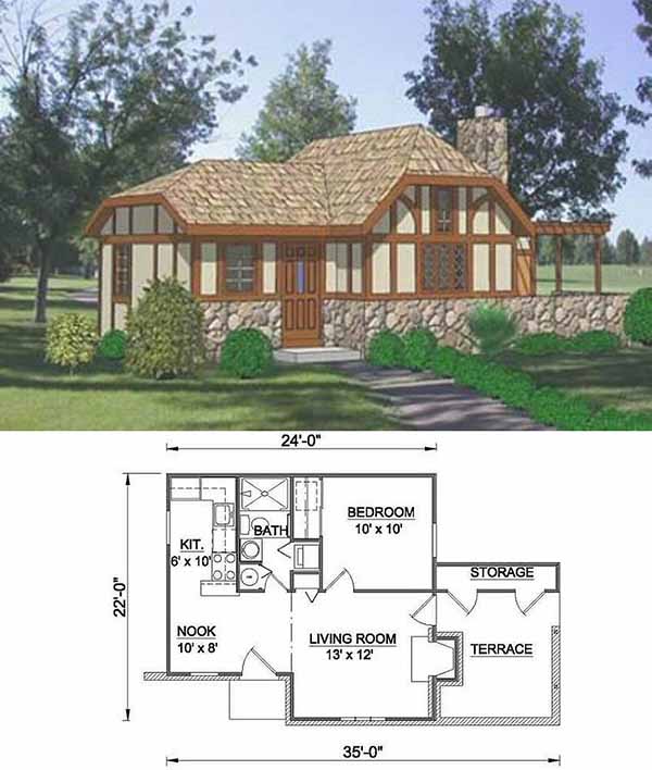 Cute tiny house floor plan for building your dream home without spending a fortune. Your tiny house doesn't have to be ugly or weird - just look at these architectural masterpieces! Chose from traditional plans to mobile tiny house plans that will allow you to change your lifestyle and be free!