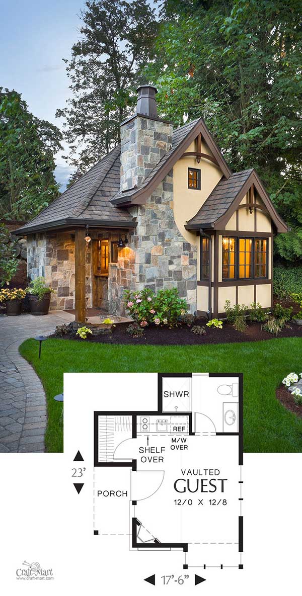 Tiny House Floor Plan: Tudor Cottage from a Fairy Tale