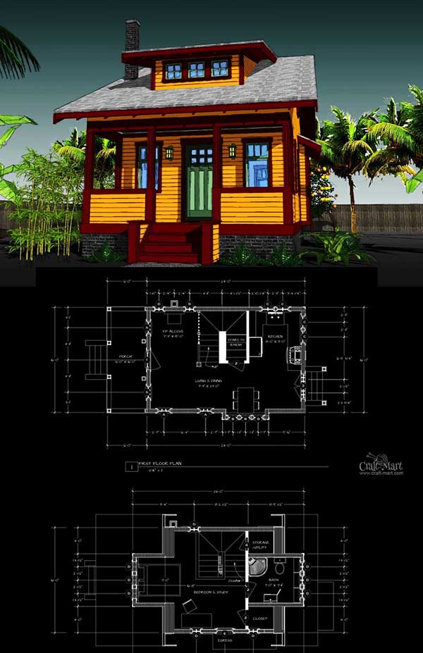 Sago tiny house floor plan for building your dream home without spending a fortune. Your tiny house doesn't have to be ugly or weird - just look at these architectural masterpieces! Chose from traditional plans to mobile tiny house plans that will allow you to change your lifestyle