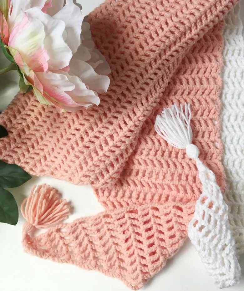 Capri Summer Crochet Scarf by craft-mart.com - lightweight crochet scarf free pattern; modern crochet scarf pattern; #diycrochetshawl #easycrochet #trianglescarfpattern #freecrochetscarfpattern