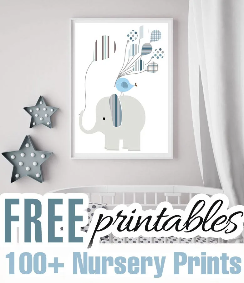 100+ Free Nursery Wall Art Printables #freenurserywallartprintables #freeplayroomprintables