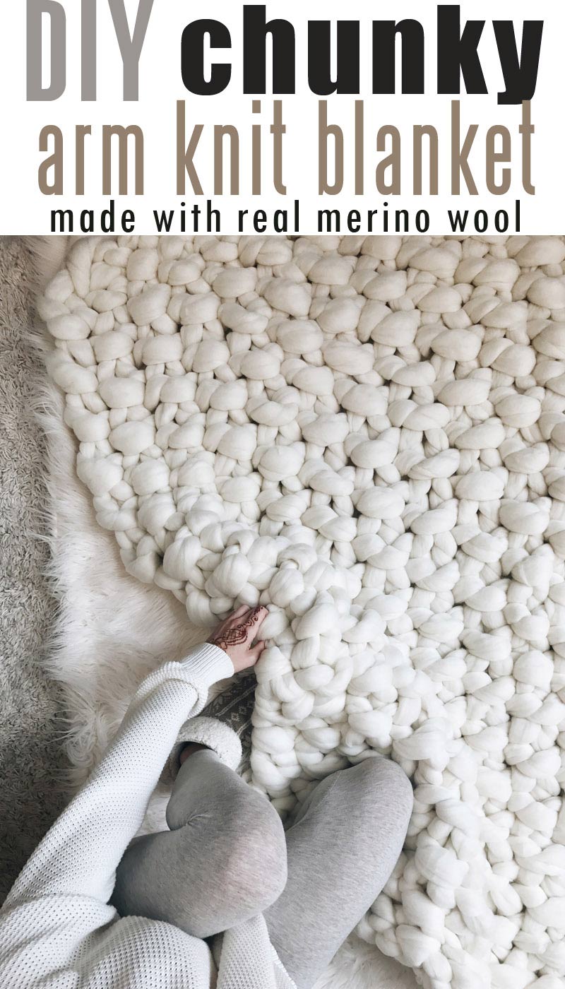 How To Make DIY Chunky Knit Blanket Arm Knit Or Finger Knit Craft Mart