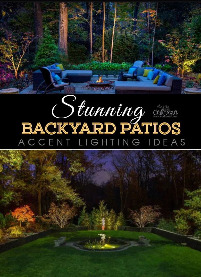 Patios with lights - Accent landscape lighting creates a magical garden to enjoy. #outdoorspaces #patiodecor #patio