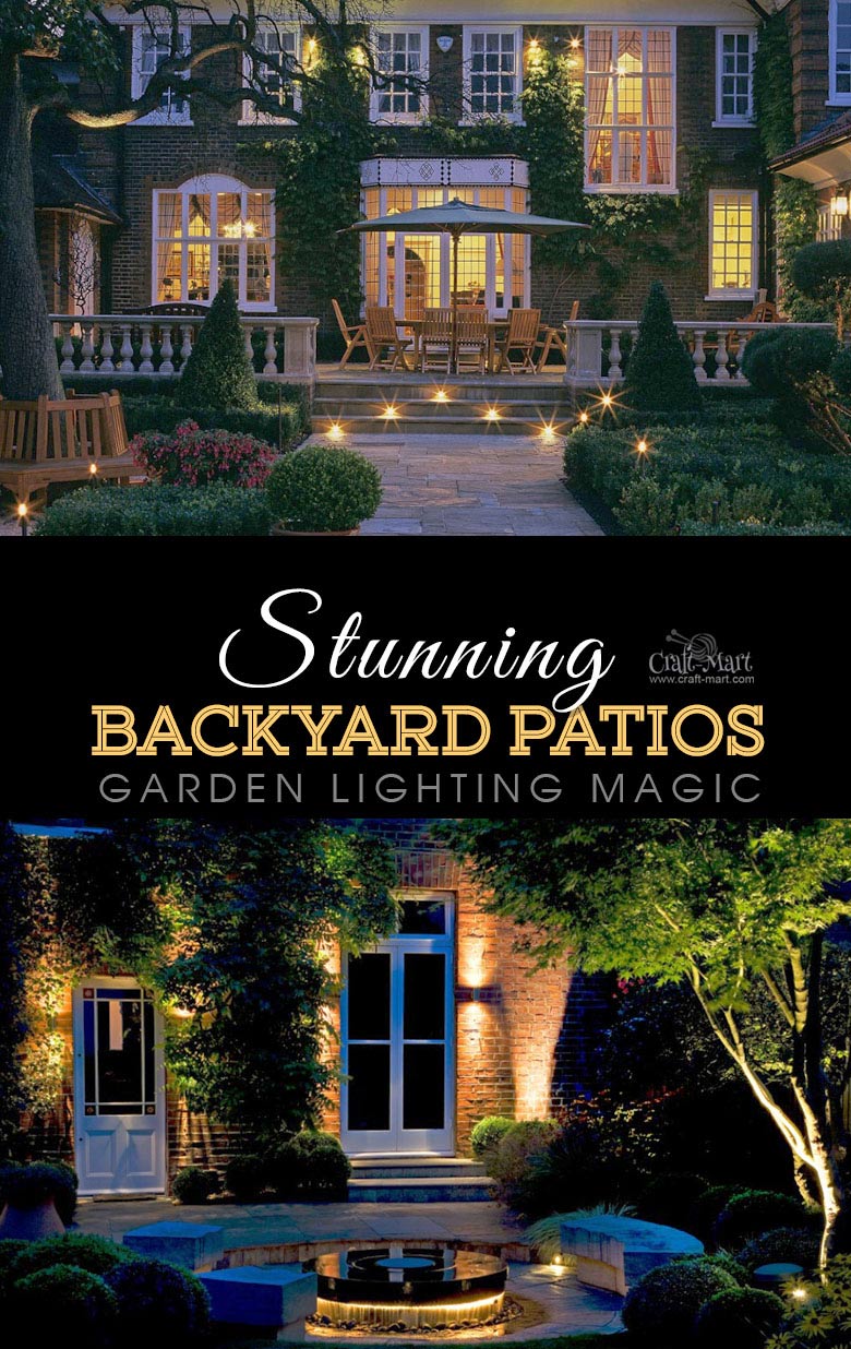 Traditional backyard lighting solution with wall-mounted and perimeter lights. One of the best backyard patio designs with outdoor ceiling lights that may help with your own patio ideas or outdoor landscape lighting. Perfect for small backyard patio. #outdoorspace #outdoordecor #outdoorspaces #patiodecor #patio