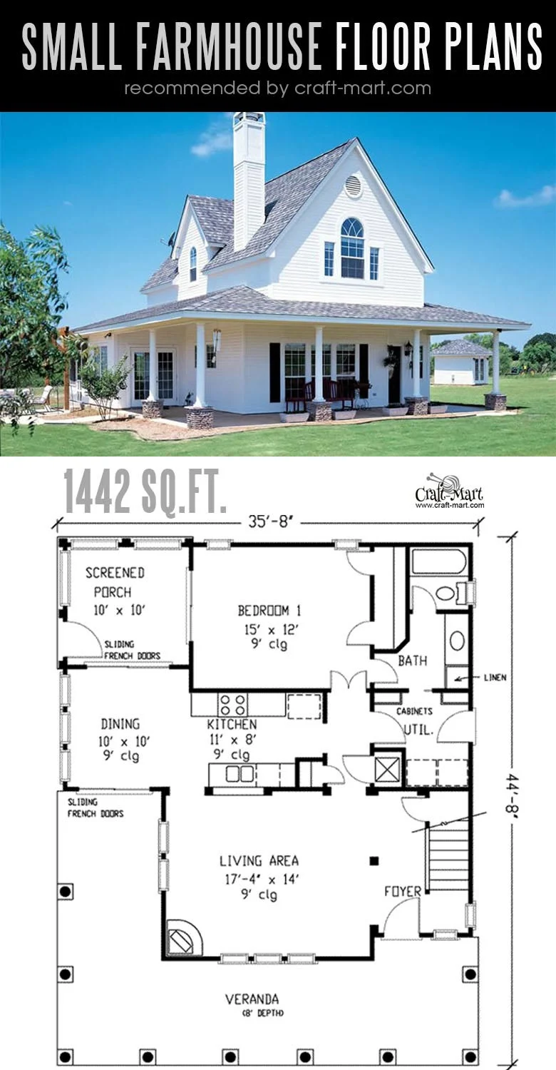 small modern farmhouse plans with a porch