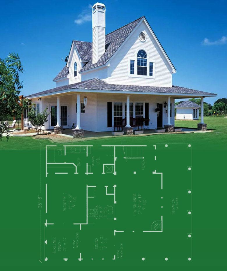 1 Story Modern Farmhouse Style Plan