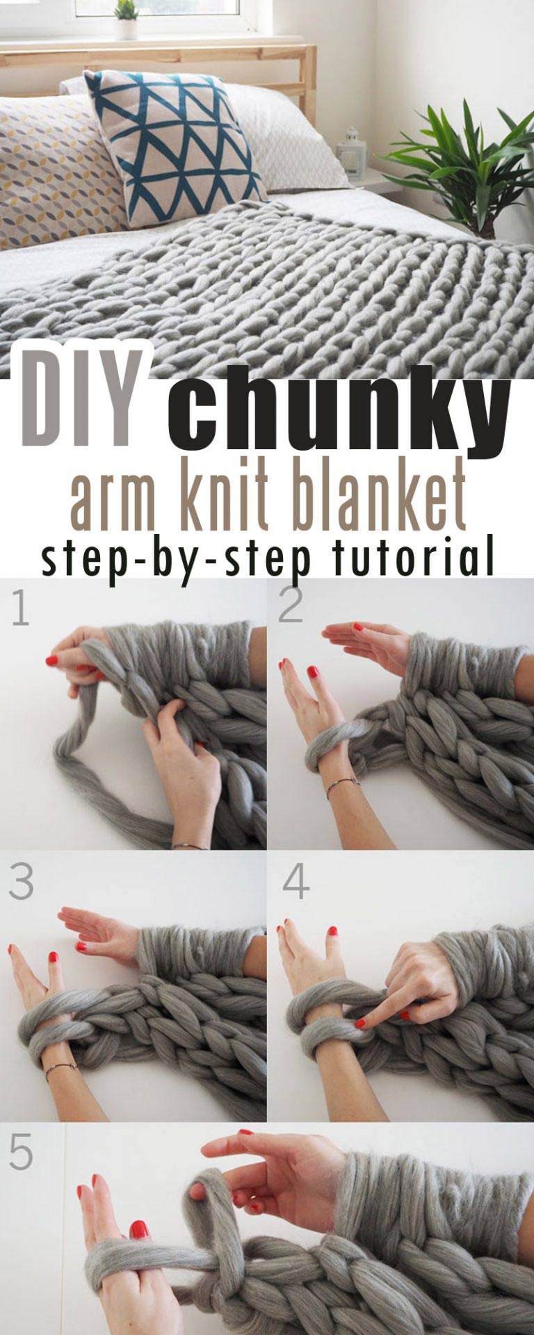 Chunky knit blanket (arm knit or finger knit) CraftMart