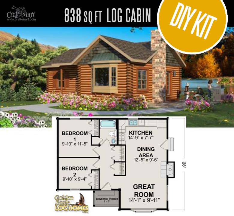 Red Lake Log Cabin by Golden Eagle Log & Timber Homes - quality small log cabin kits and pre-built cabins that you can afford! Choose from a few options of pre-built cabins to small log cabin kits that you'll be able to assemble in 3-4 weeks saving on labor close to 1/3 of the total cost. #tinyhouses #logcabins #countryliving