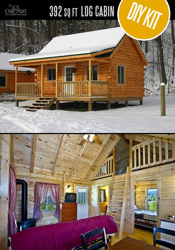 Homemade Log Cabins Tiny Log  Cabin  Kits Easy DIY  Project Craft Mart