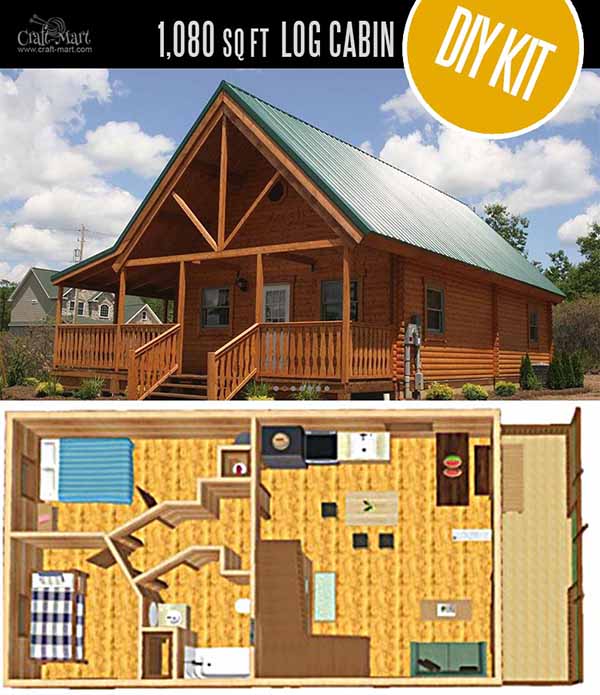 Mountain King Log Cabin by Conestoga Log Cabins & Homes - quality small log cabin kits and pre-built cabins that you can afford! Choose from a few options of pre-built cabins to small log cabin kits that you'll be able to assemble in 3-4 weeks saving on labor close to 1/3 of the total cost. #tinyhouses #logcabins #countryliving