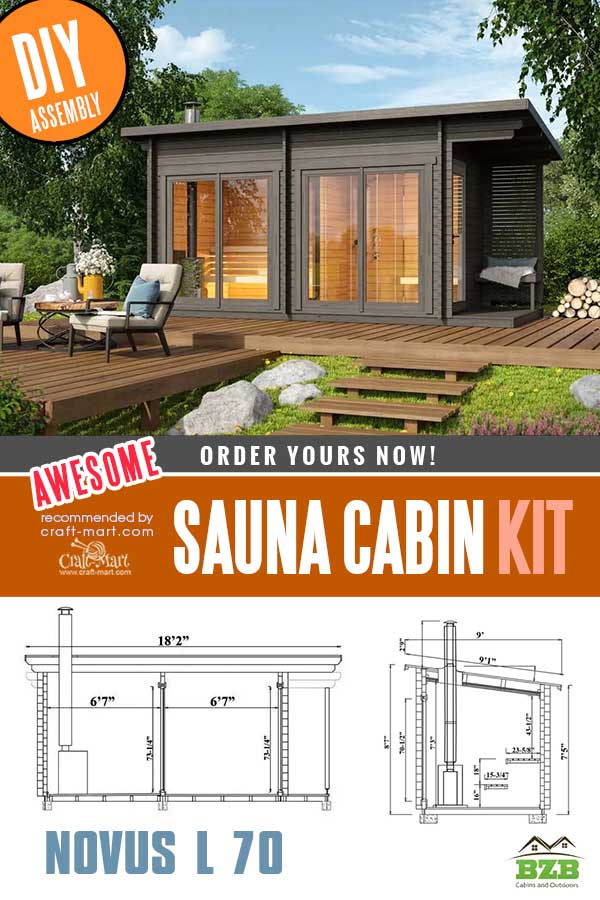 Sauna Cabin Kit Novus L 70 plan