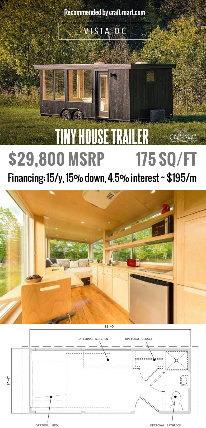 affordable tiny homes on wheels  - tiny house trailer interior