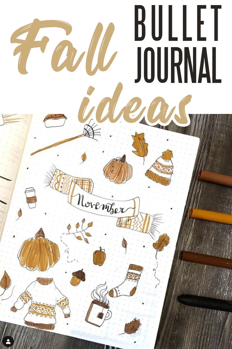 Fall bullet journal page ideas and doodles - fall doodles #fallbujo #bulletjournal 
