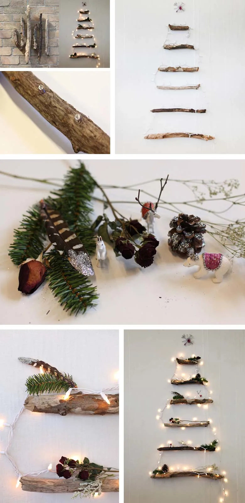 how to decorate a small living room for christmas - DIY Alternative Christmas Tree with Lighted Branches #smallspaces #tinyhouseliving #smallspaceliving #alternativechristmastree #christmastreedecorideas 